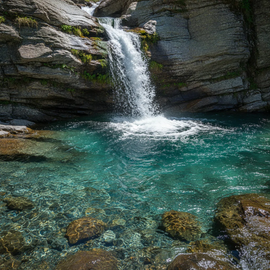 Ледниковая вода Чучхурского водопада