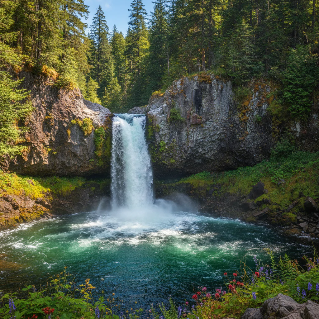 Водопад в ущелье Домбая