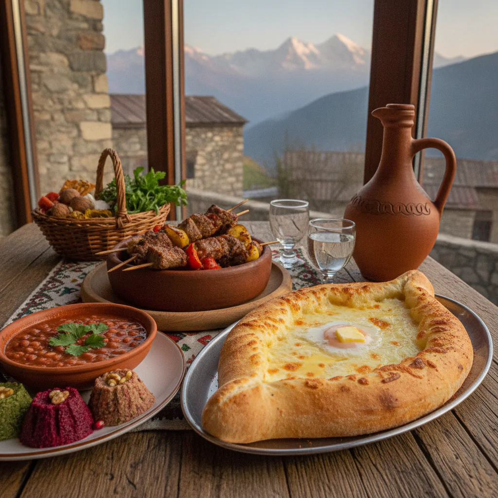 Кавказская кухня в местном кафе