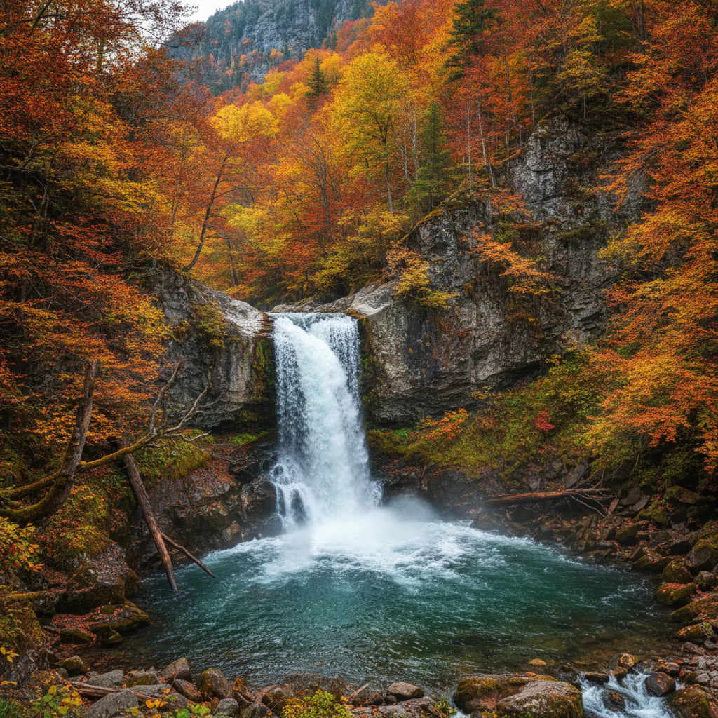 Водопад в ущелье