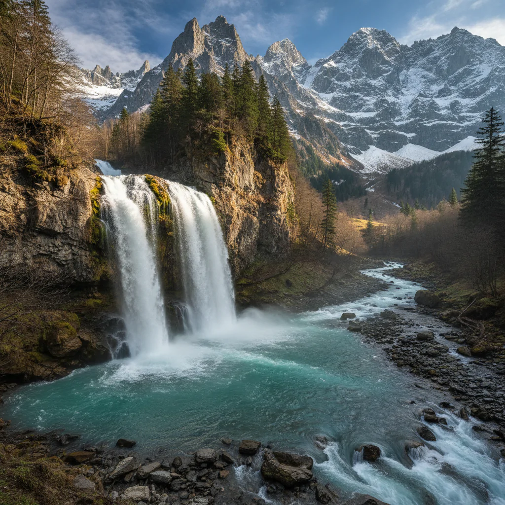 Водопад в горах